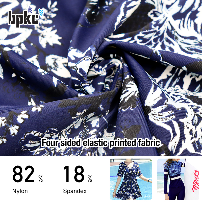 Four sided elastic printed fabric